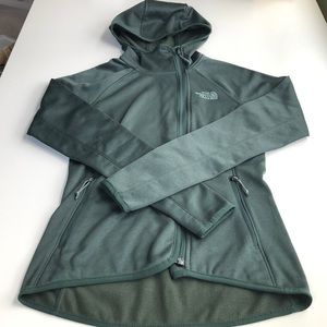 North Face hunter green zippered hoodie.